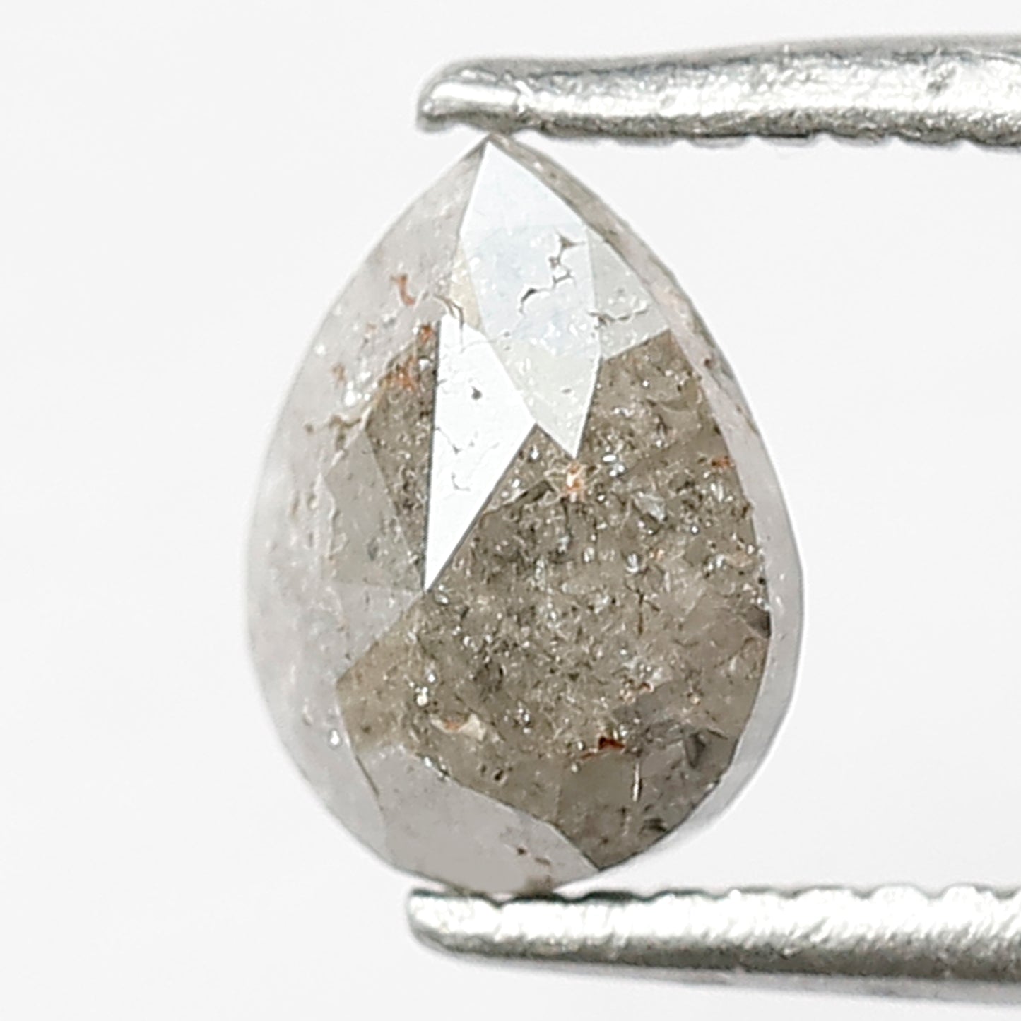 0.87 CT Conflict Free Pear Shape Loose Diamond, Natural Grayish Salt and Pepper Diamond For Women Ring