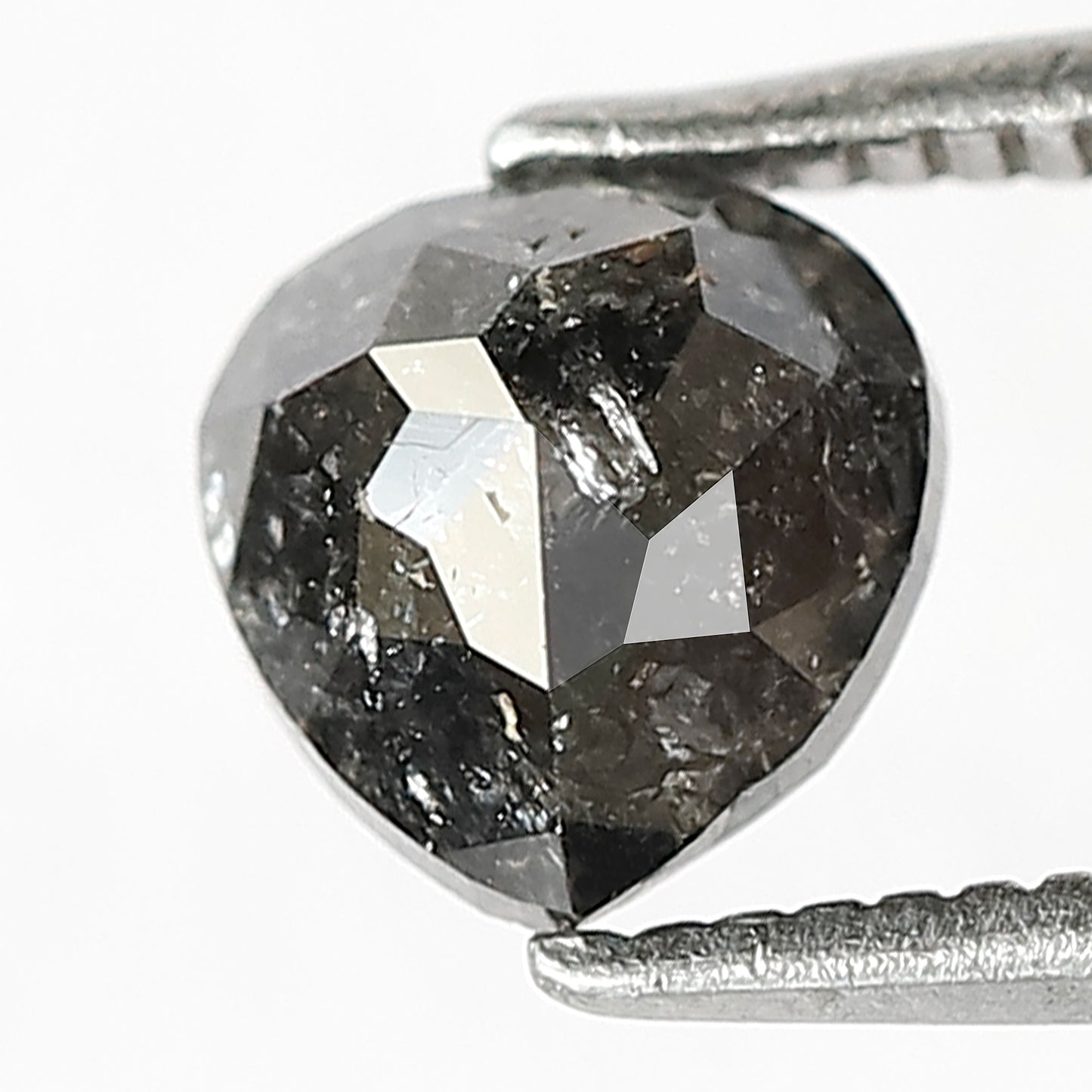1.05 CT Heart cut Natural Earth Mined Diamond, 6.20 x 6.00 mm Gray Black Salt and Pepper Diamond For Proposal Ring Making