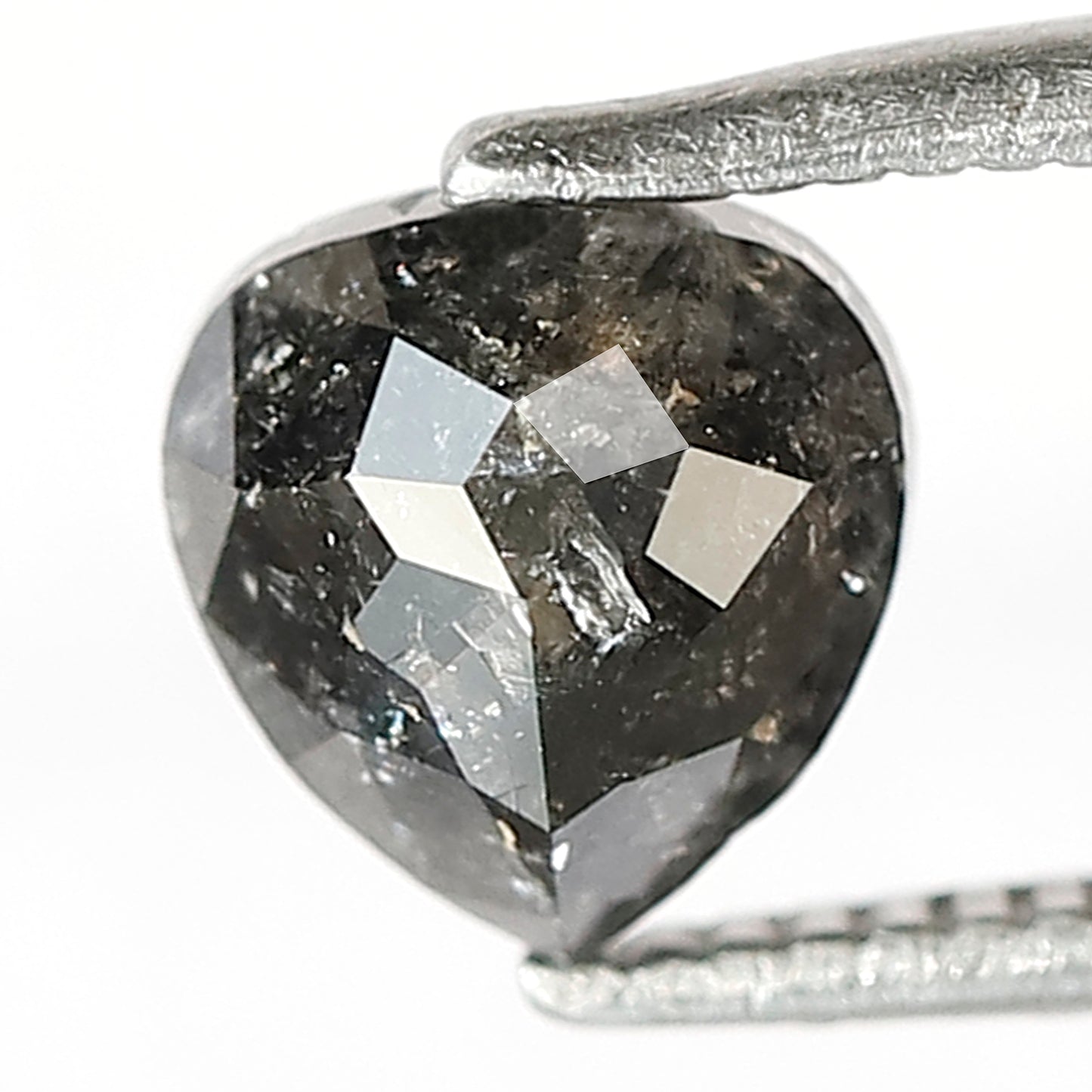 1.05 CT Heart cut Natural Earth Mined Diamond, 6.20 x 6.00 mm Gray Black Salt and Pepper Diamond For Proposal Ring Making