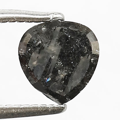 1.05 CT Heart cut Natural Earth Mined Diamond, 6.20 x 6.00 mm Gray Black Salt and Pepper Diamond For Proposal Ring Making