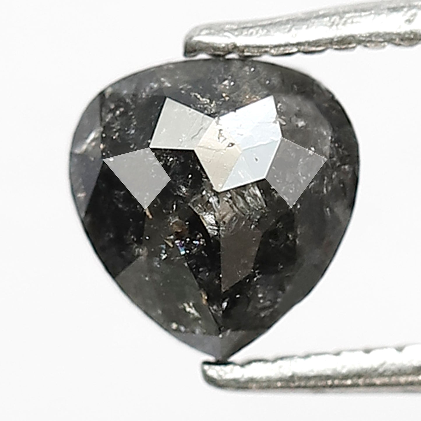 1.05 CT Heart cut Natural Earth Mined Diamond, 6.20 x 6.00 mm Gray Black Salt and Pepper Diamond For Proposal Ring Making