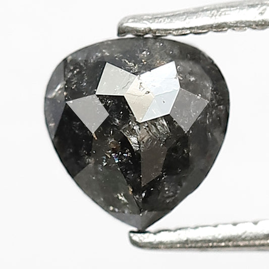1.05 CT Heart cut Natural Earth Mined Diamond, 6.20 x 6.00 mm Gray Black Salt and Pepper Diamond For Proposal Ring Making