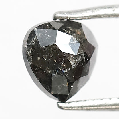 1.05 CT Heart cut Natural Earth Mined Diamond, 6.20 x 6.00 mm Gray Black Salt and Pepper Diamond For Proposal Ring Making