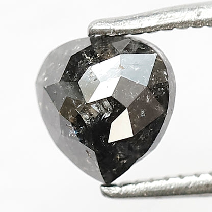 1.05 CT Heart cut Natural Earth Mined Diamond, 6.20 x 6.00 mm Gray Black Salt and Pepper Diamond For Proposal Ring Making