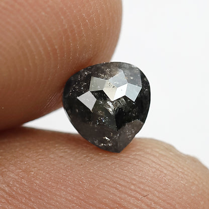 1.05 CT Heart cut Natural Earth Mined Diamond, 6.20 x 6.00 mm Gray Black Salt and Pepper Diamond For Proposal Ring Making