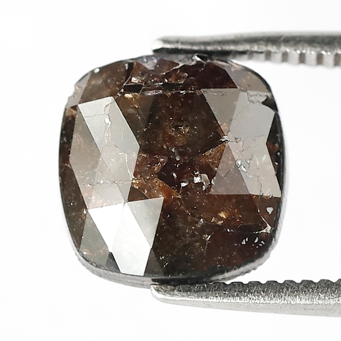 2.50 Ct 8 MM Natural Diamond Square Shape Brown color Loose Diamond Rustic diamond