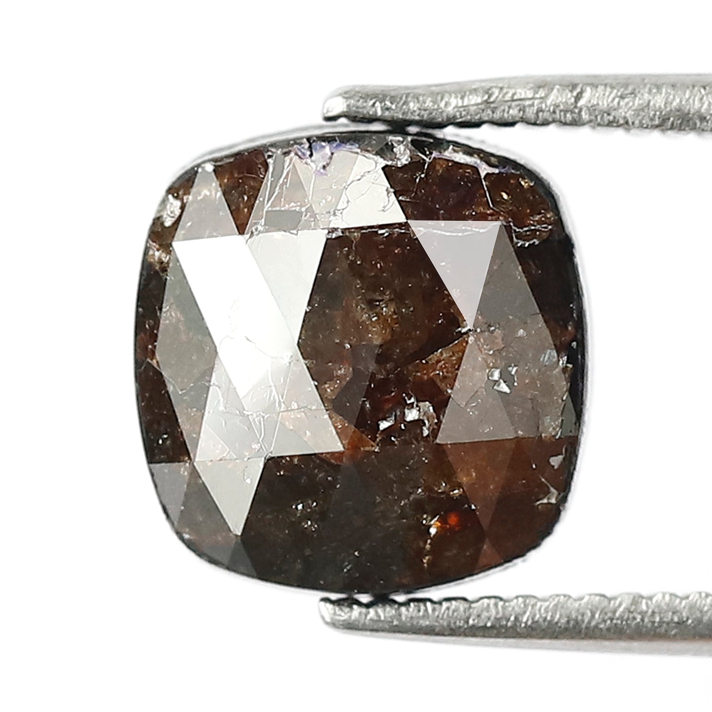 2.50 Ct 8 MM Natural Diamond Square Shape Brown color Loose Diamond Rustic diamond