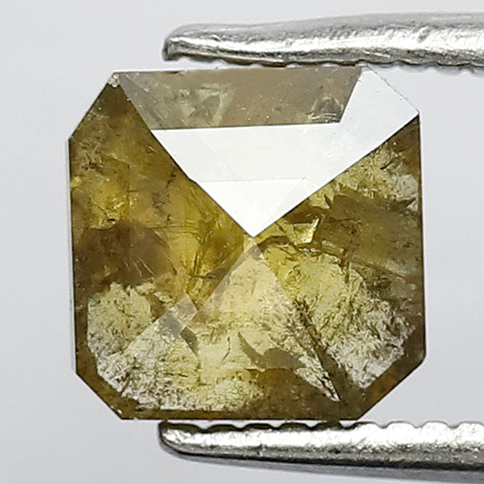 1.31 CT Square Emerald Shape Fancy Yellowish Loose Salt and Pepper Diamond Ideal For Making Beautiful Ring