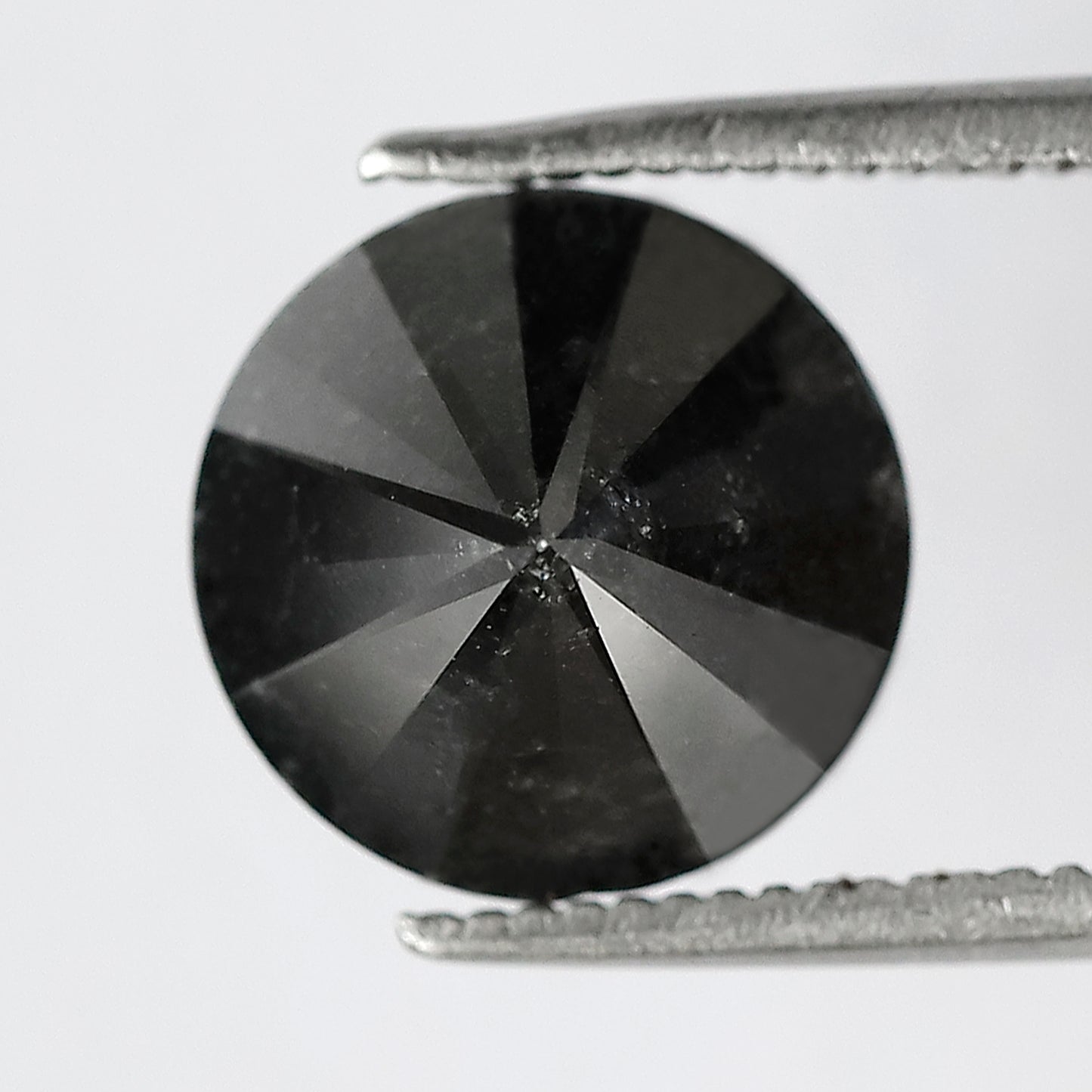4.08 CT Large Round Brilliant Cut Salt and Pepper Diamond, Natural Earth Mined Loose Diamond, 9.40 x 9.40 mm