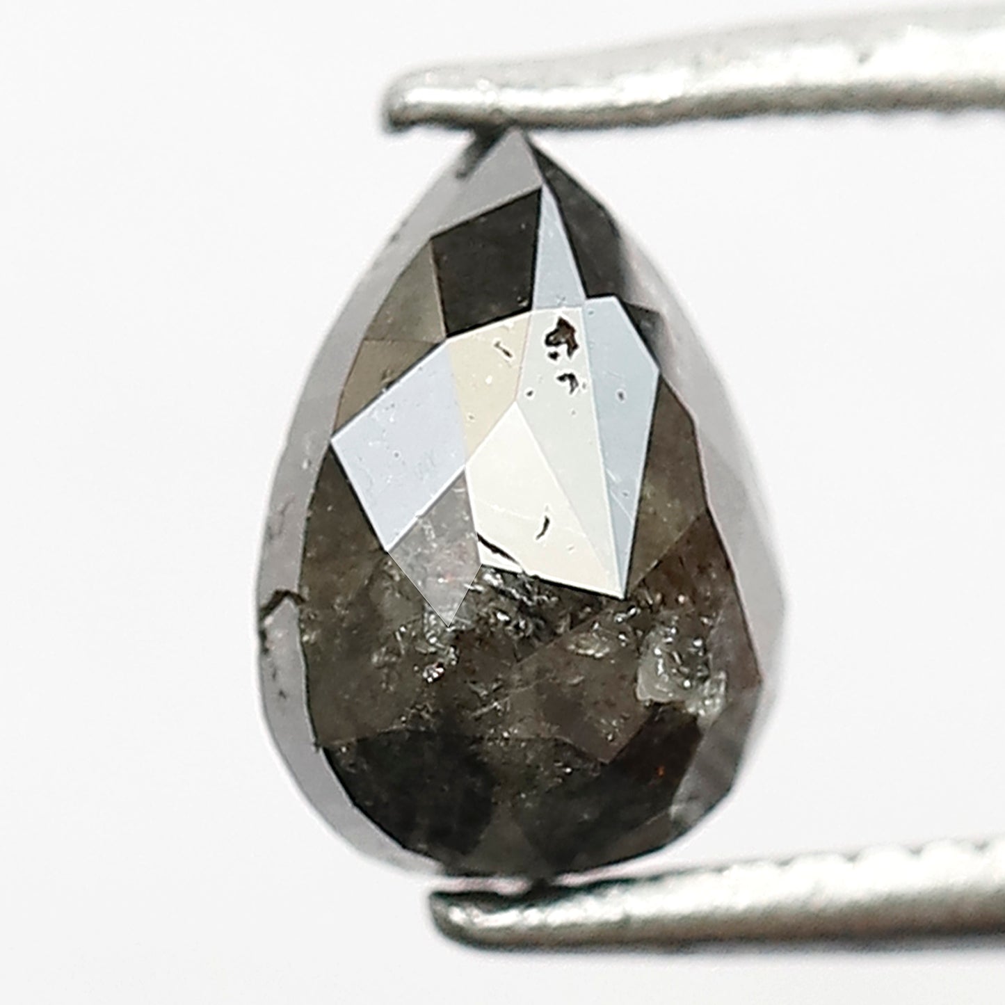 1.24 CT Pear Shape Salt and Pepper Diamond, 7.10 x 5.00 mm Gray Black Loose Earth Mined Diamond