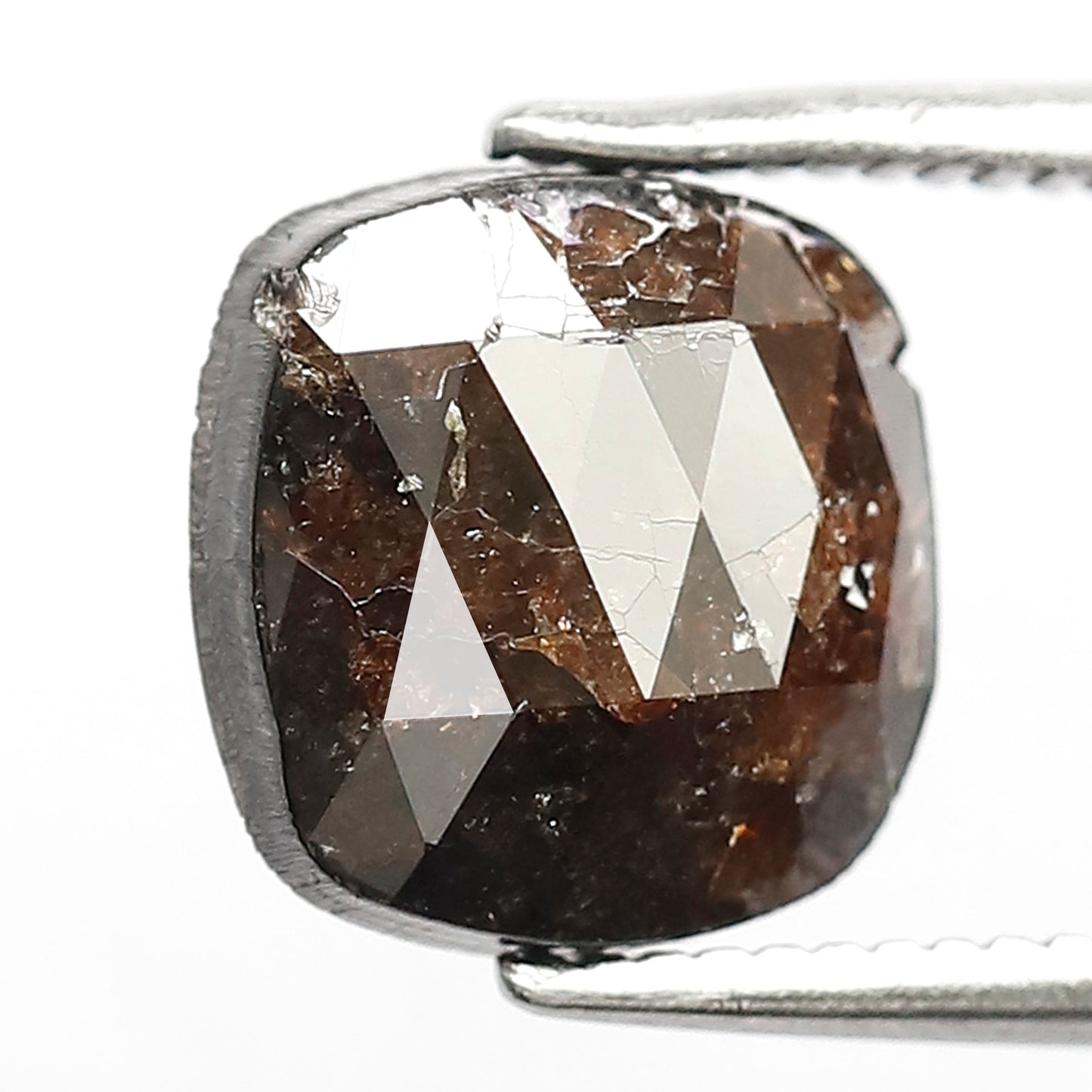 2.50 Ct 8 MM Natural Diamond Square Shape Brown color Loose Diamond Rustic diamond