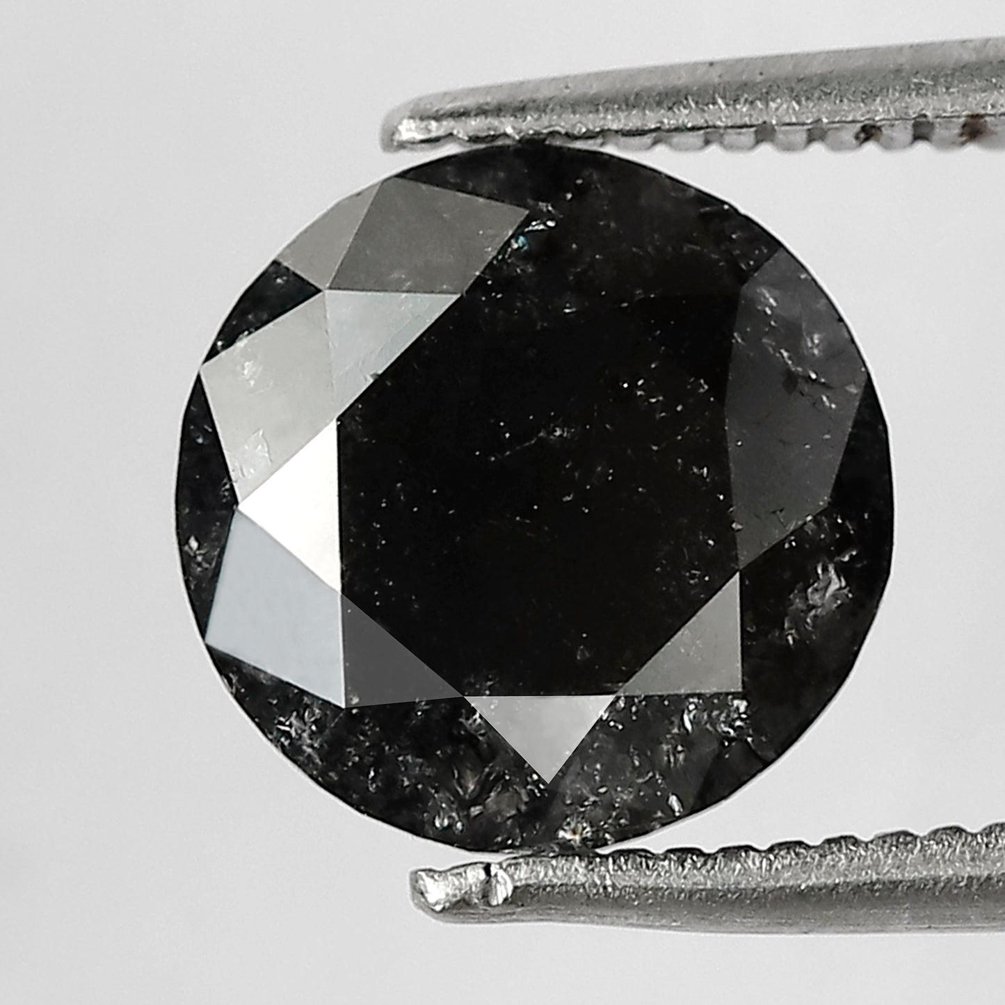 2.15 CT Round Brilliant cut Loose Diamond, Natural Salt and Pepper Earth Mined Diamond, 8.70 mm Stone for Engagement Ring