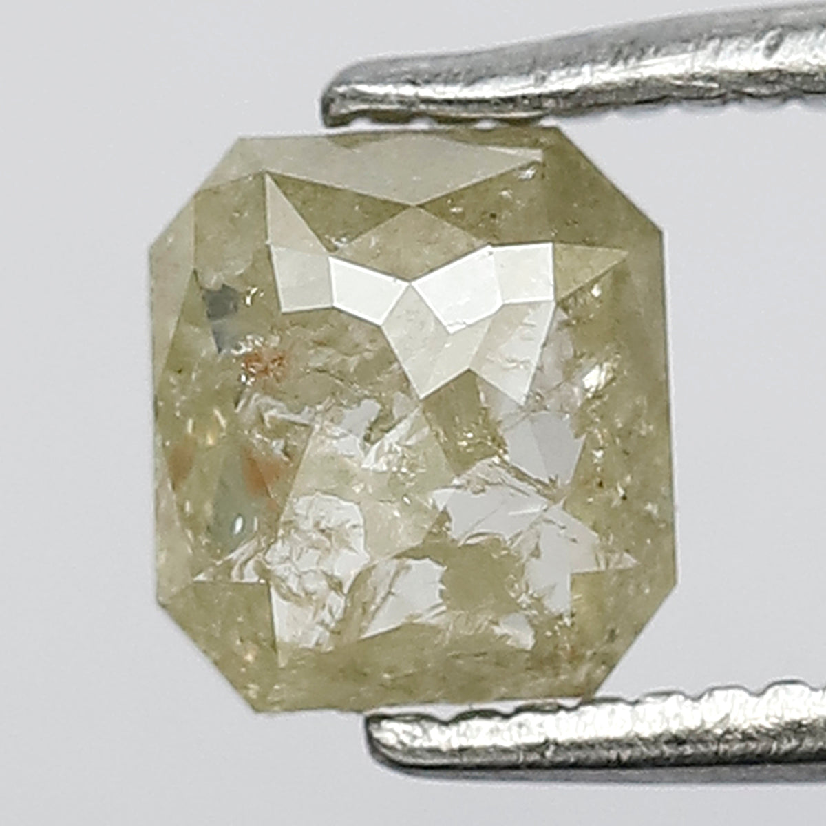 0.75 CT Fancy Yellowish color Asscher Shape 6 mm Salt and Pepper Diamond for Making Stunning Bridal Jewelry
