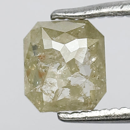 0.75 CT Fancy Yellowish color Asscher Shape 6 mm Salt and Pepper Diamond for Making Stunning Bridal Jewelry