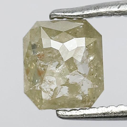 0.75 CT Fancy Yellowish color Asscher Shape 6 mm Salt and Pepper Diamond for Making Stunning Bridal Jewelry