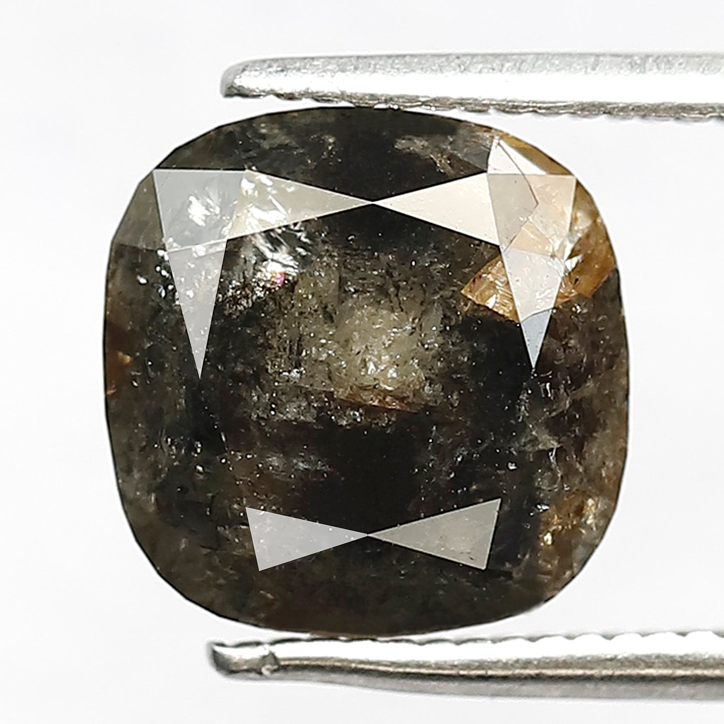 Natural 4.50 CT Gray Black Cushion Cut Diamond, Loose Salt and Pepper Ethical Diamond for Jewelry