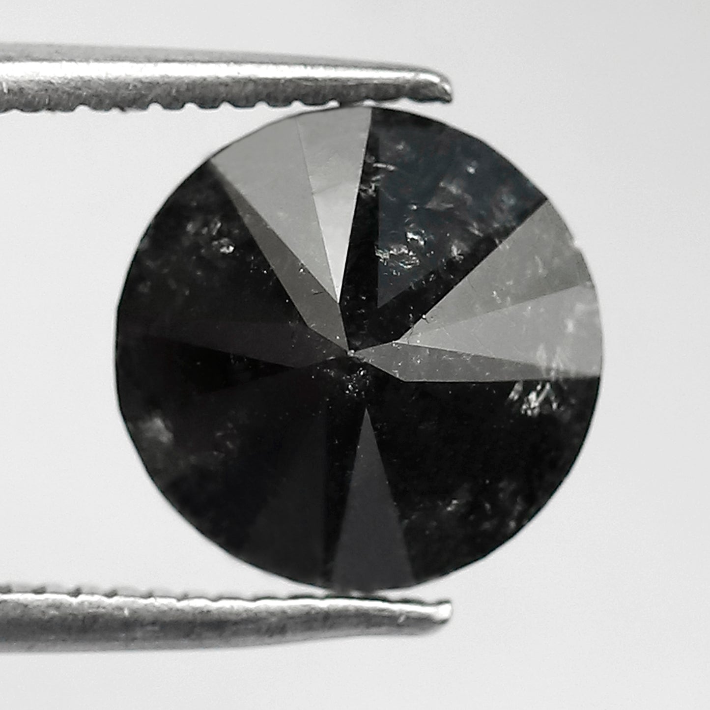 2.15 CT Round Brilliant cut Loose Diamond, Natural Salt and Pepper Earth Mined Diamond, 8.70 mm Stone for Engagement Ring