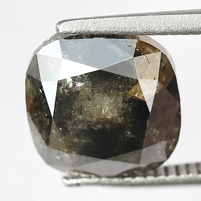 Natural 4.50 CT Gray Black Cushion Cut Diamond, Loose Salt and Pepper Ethical Diamond for Jewelry