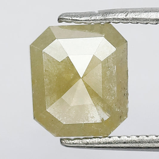 1.33 CT Yellowish Emerald Shape Loose Natural Diamond Made For Halo Engagement Ring