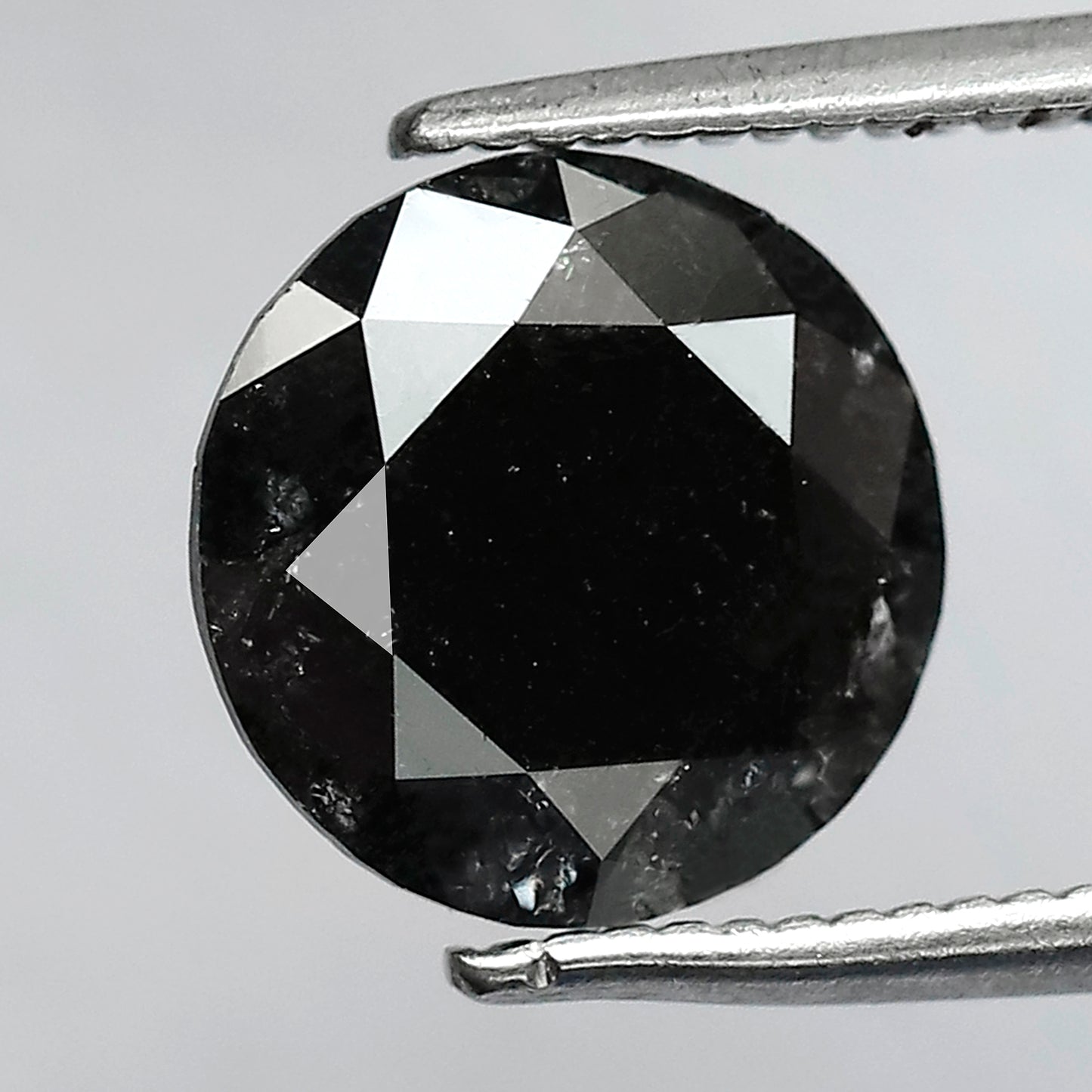 2.15 CT Round Brilliant cut Loose Diamond, Natural Salt and Pepper Earth Mined Diamond, 8.70 mm Stone for Engagement Ring