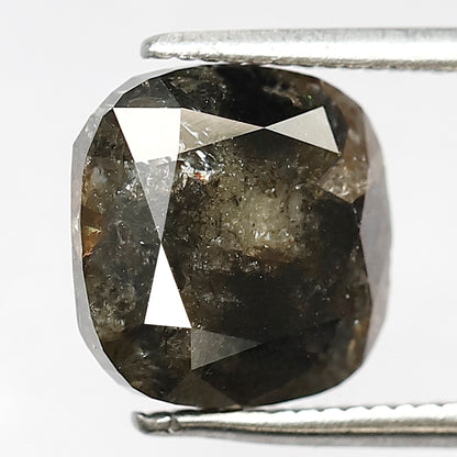 Natural 4.50 CT Gray Black Cushion Cut Diamond, Loose Salt and Pepper Ethical Diamond for Jewelry