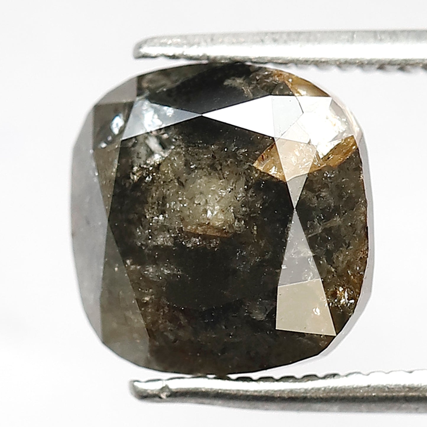 Natural 4.50 CT Gray Black Cushion Cut Diamond, Loose Salt and Pepper Ethical Diamond for Jewelry