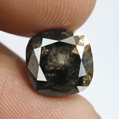 Natural 4.50 CT Gray Black Cushion Cut Diamond, Loose Salt and Pepper Ethical Diamond for Jewelry