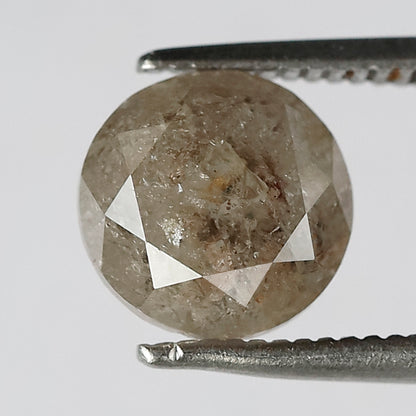 Natural 2.38 CT Round Brilliant cut Salt and Pepper Diamond, 7.60 x 7.60 mm Loose Rustic Diamond for Custom Engagement Ring