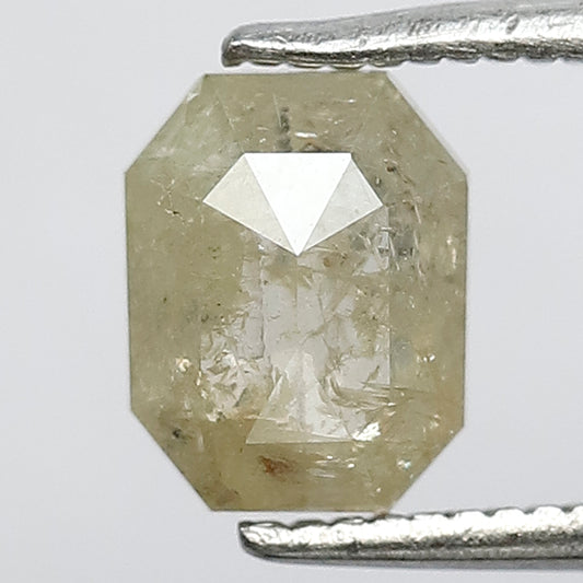 1.01 CT Light Yellow Emerald Shape Salt and Pepper Diamond Made For Unique Pendant Gift