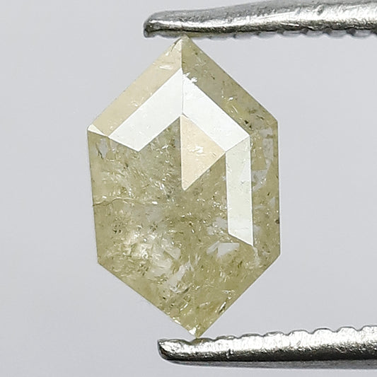 8 MM Long Elongated Hexagon Shape 0.98 CT Light Yellowish Natural Salt and Pepper Diamond Ideal For Making Halo Ring