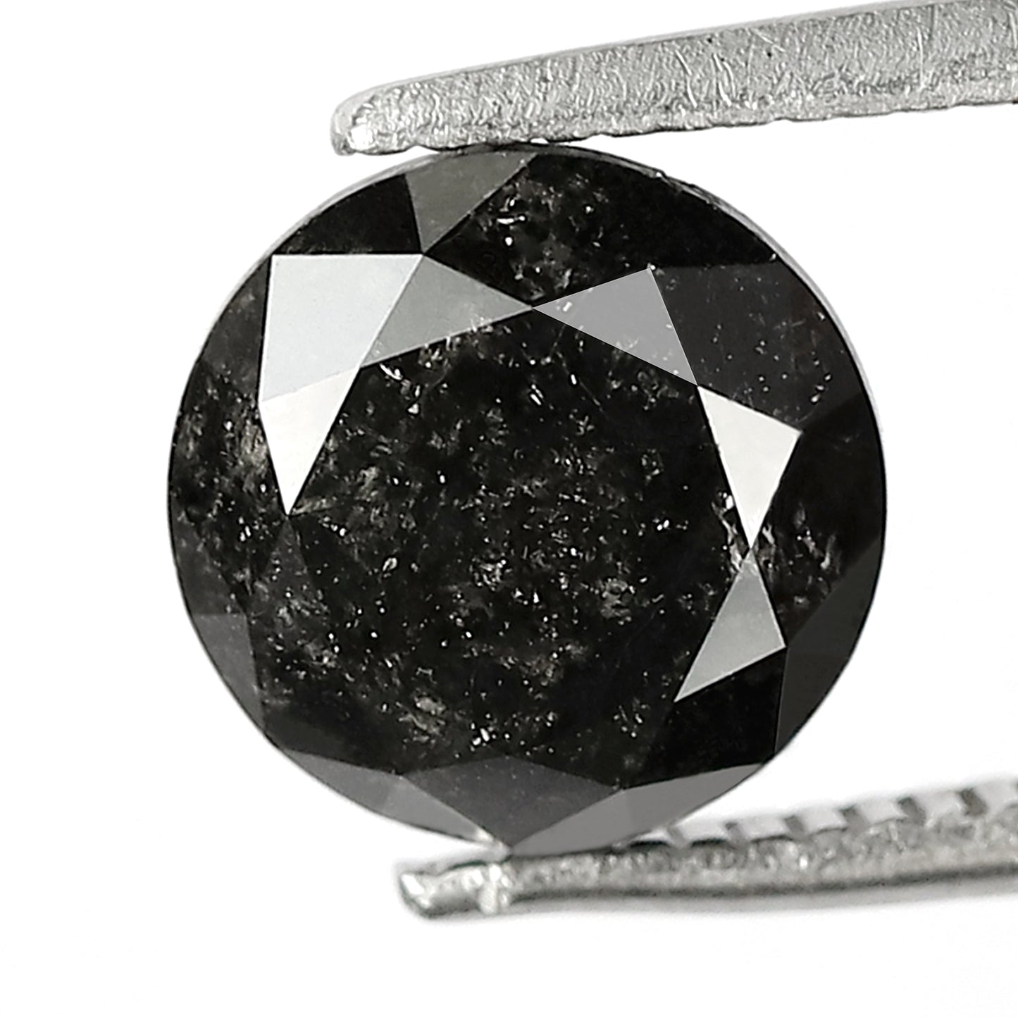 2.09 CT Conflict Free Round Brilliant cut Loose Diamond, Natural Gray Black Earth Mined Salt and Pepper Diamond For Promise Ring