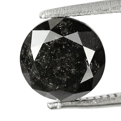 2.09 CT Conflict Free Round Brilliant cut Loose Diamond, Natural Gray Black Earth Mined Salt and Pepper Diamond For Promise Ring