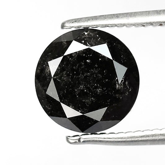 2.09 CT Conflict Free Round Brilliant cut Loose Diamond, Natural Gray Black Earth Mined Salt and Pepper Diamond For Promise Ring