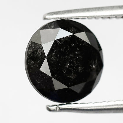 2.09 CT Conflict Free Round Brilliant cut Loose Diamond, Natural Gray Black Earth Mined Salt and Pepper Diamond For Promise Ring