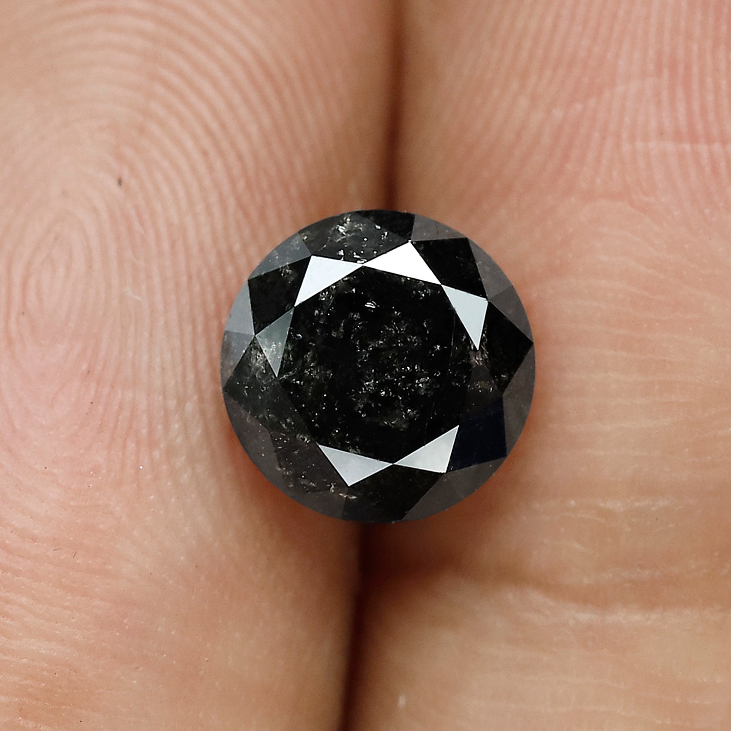 2.09 CT Conflict Free Round Brilliant cut Loose Diamond, Natural Gray Black Earth Mined Salt and Pepper Diamond For Promise Ring