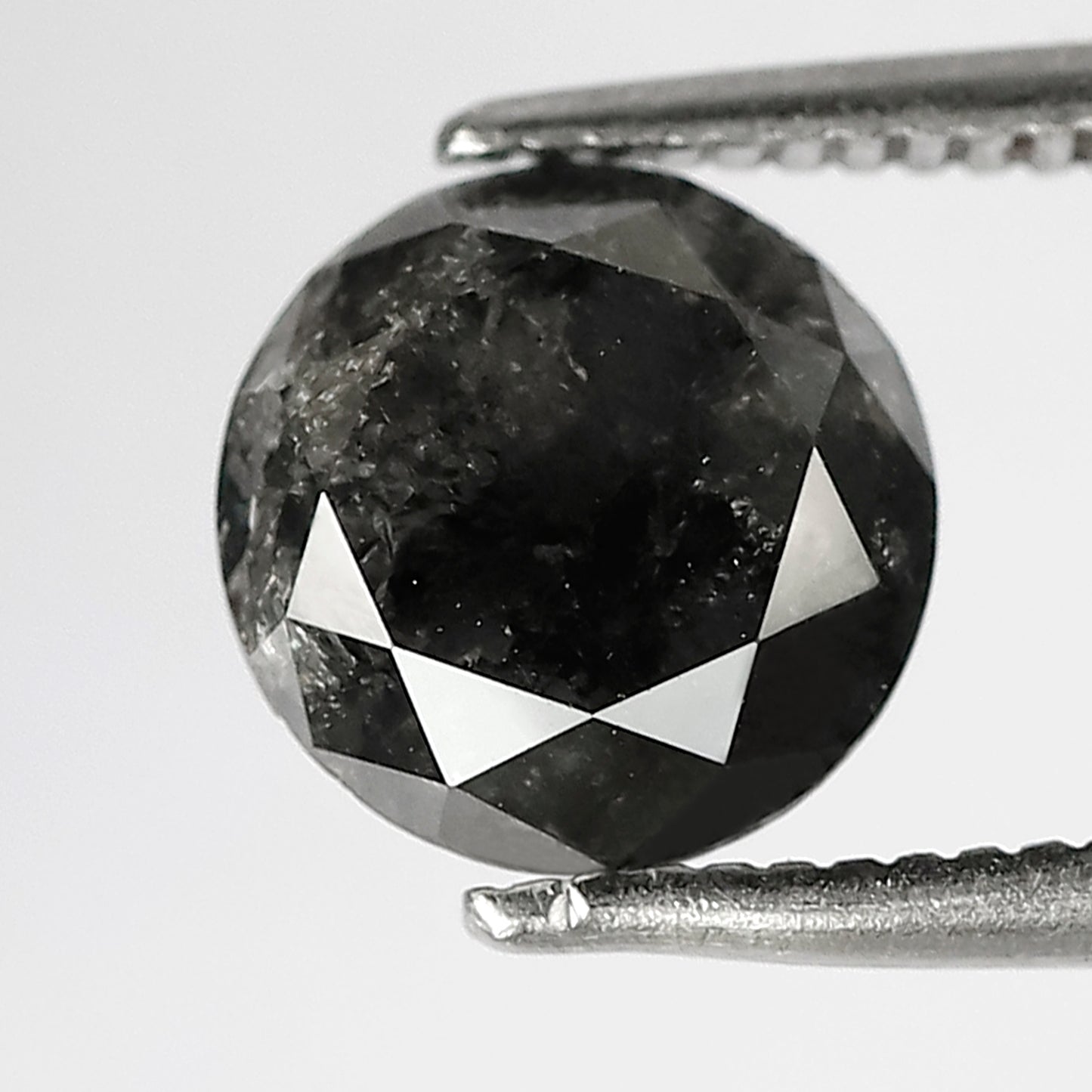 2.05 CT Round Brilliant Cut Salt and Pepper Diamond, Natural Gray Black Loose Diamond for Bridal Jewelry and Engagement Ring