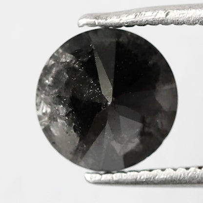 2.05 CT Round Brilliant Cut Salt and Pepper Diamond, Natural Gray Black Loose Diamond for Bridal Jewelry and Engagement Ring