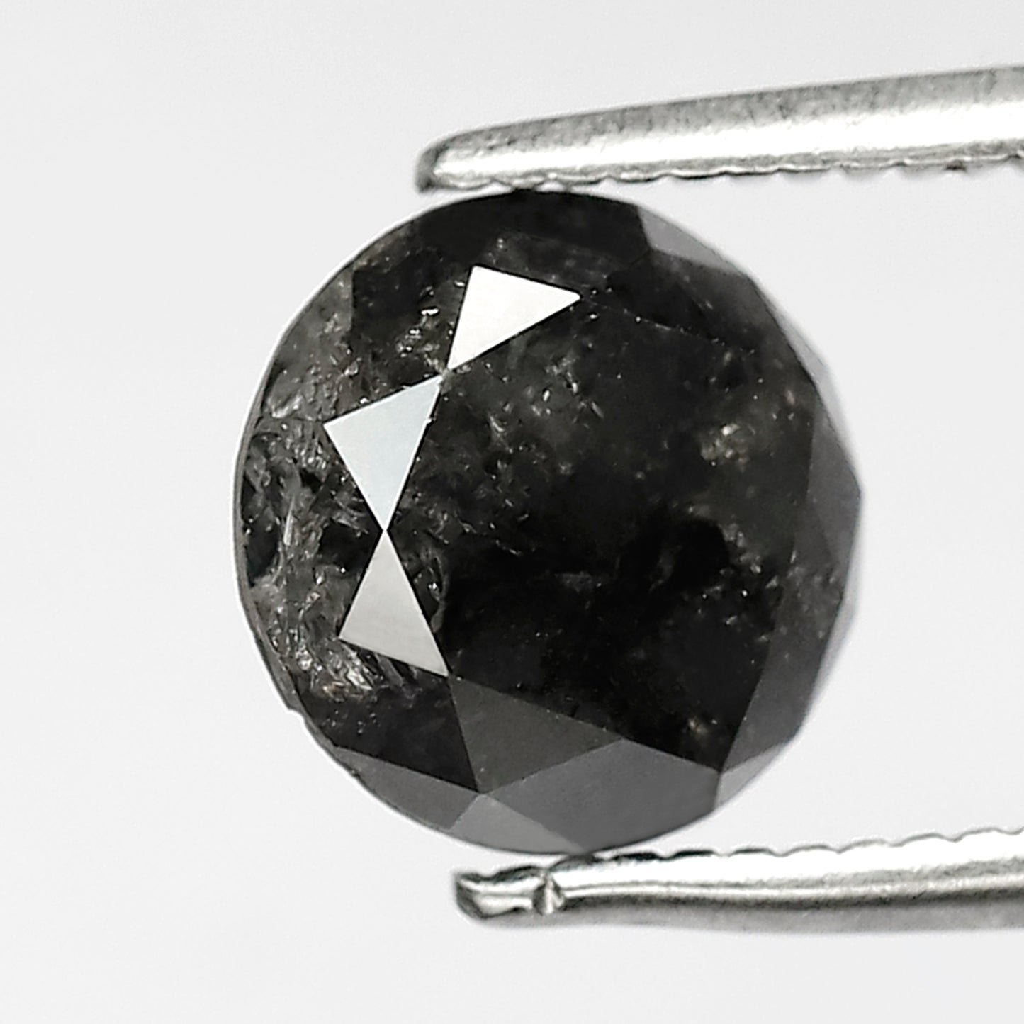 2.05 CT Round Brilliant Cut Salt and Pepper Diamond, Natural Gray Black Loose Diamond for Bridal Jewelry and Engagement Ring