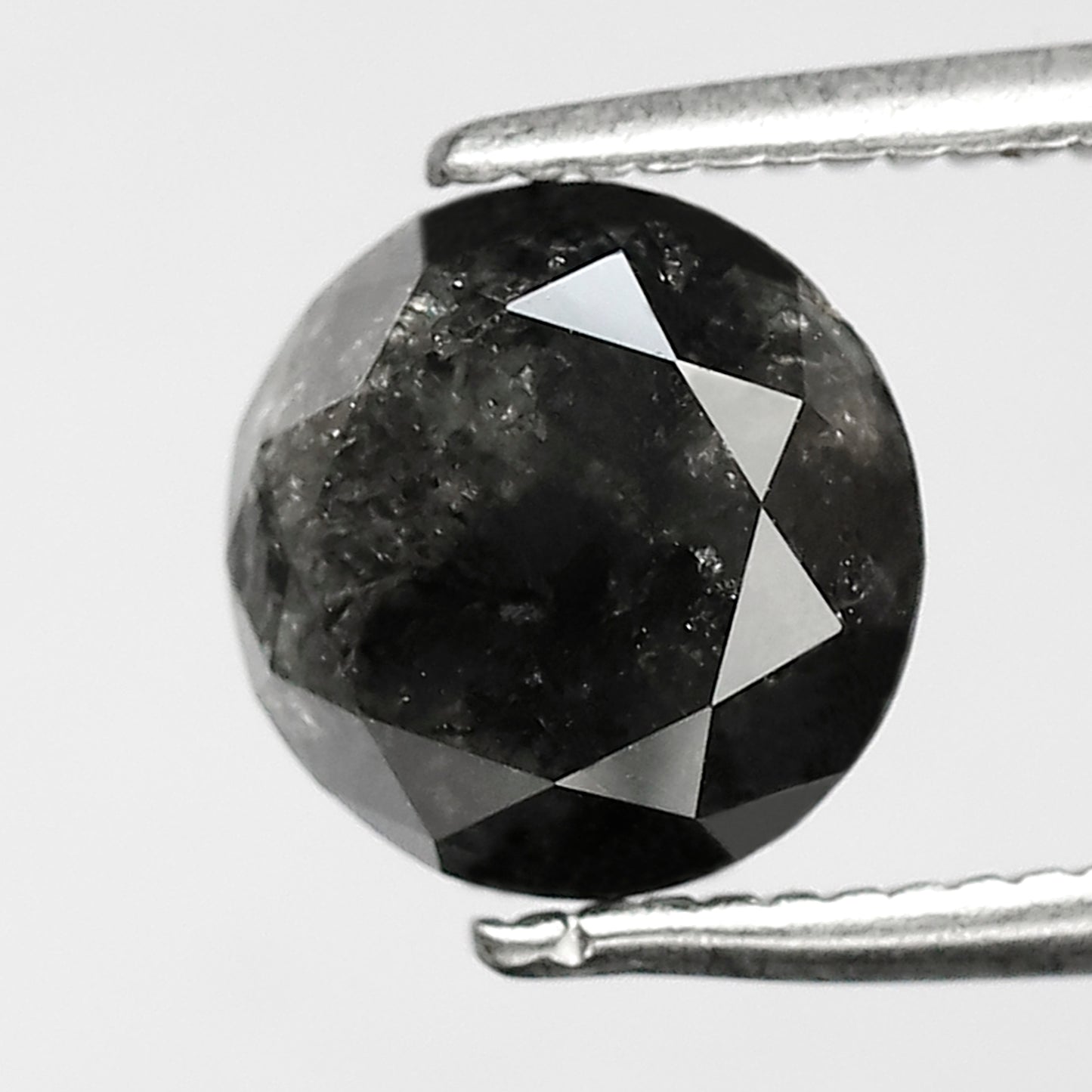 2.05 CT Round Brilliant Cut Salt and Pepper Diamond, Natural Gray Black Loose Diamond for Bridal Jewelry and Engagement Ring