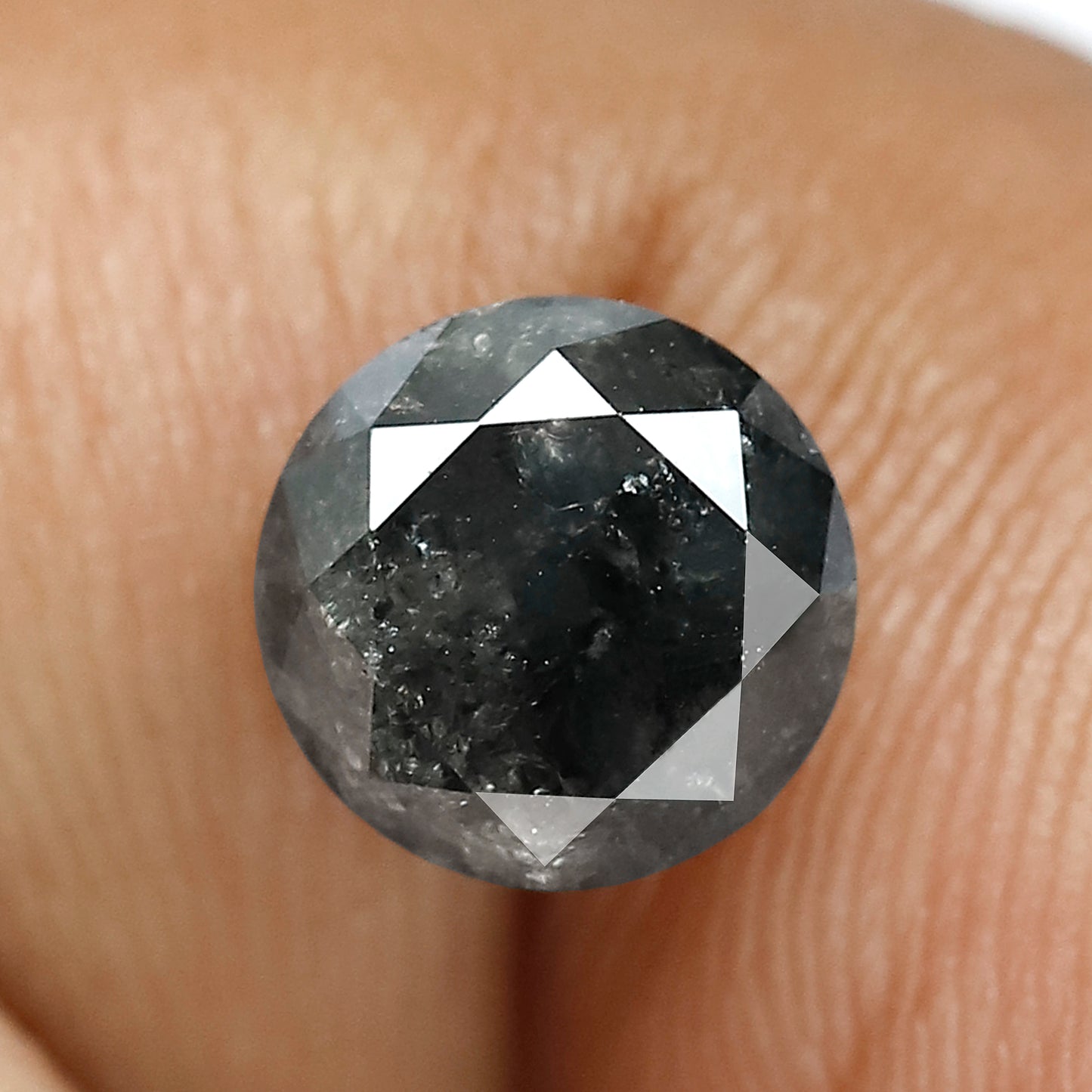 2.05 CT Round Brilliant Cut Salt and Pepper Diamond, Natural Gray Black Loose Diamond for Bridal Jewelry and Engagement Ring