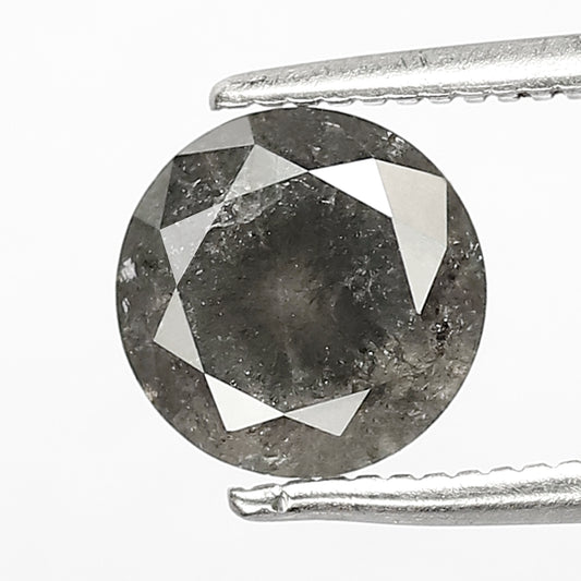 Earth Mined 1.51 CT Round Brilliant cut Salt and Pepper Diamond, Natural Gray Black Loose Diamond for Engagement Jewelry