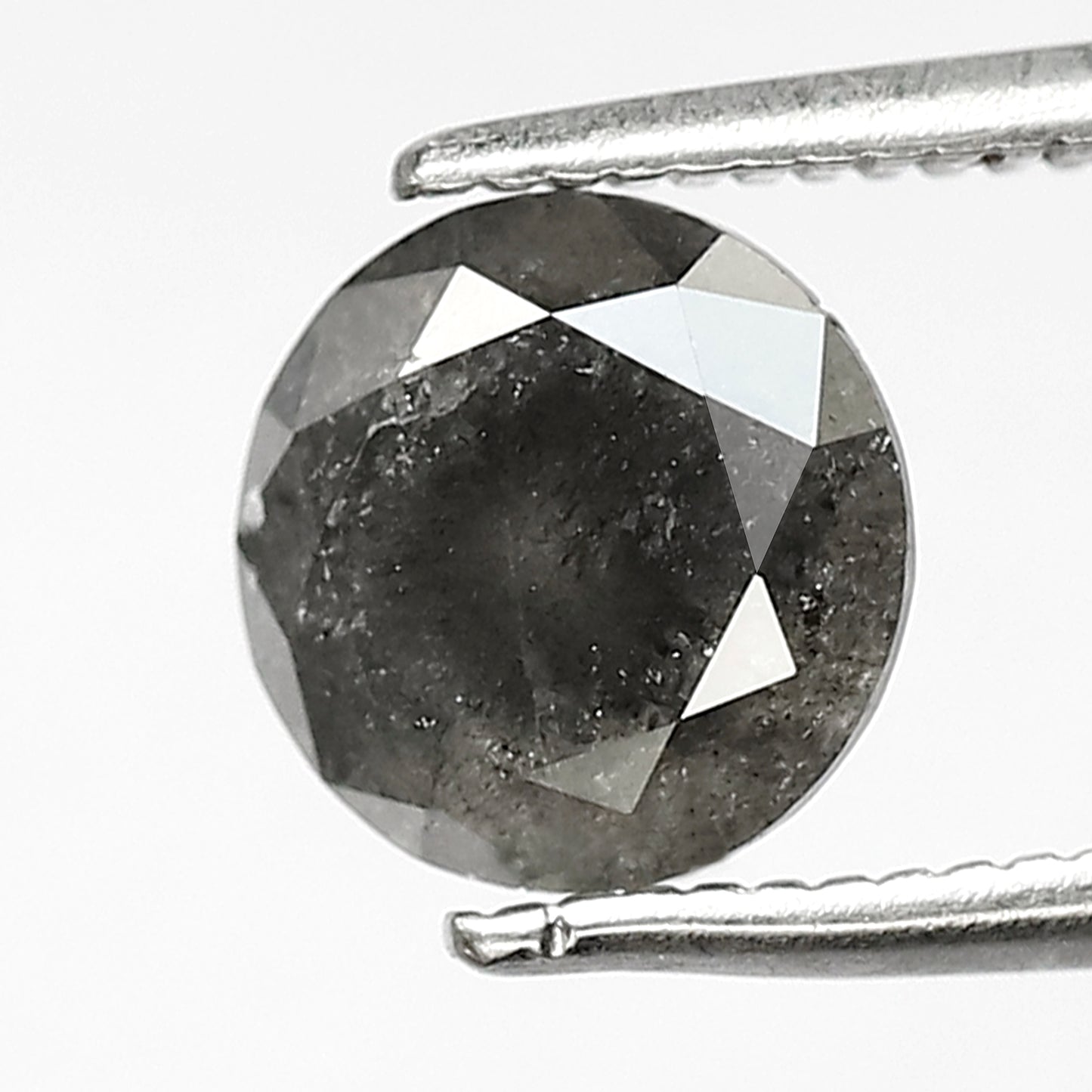 Earth Mined 1.51 CT Round Brilliant cut Salt and Pepper Diamond, Natural Gray Black Loose Diamond for Engagement Jewelry