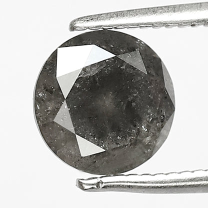Earth Mined 1.51 CT Round Brilliant cut Salt and Pepper Diamond, Natural Gray Black Loose Diamond for Engagement Jewelry