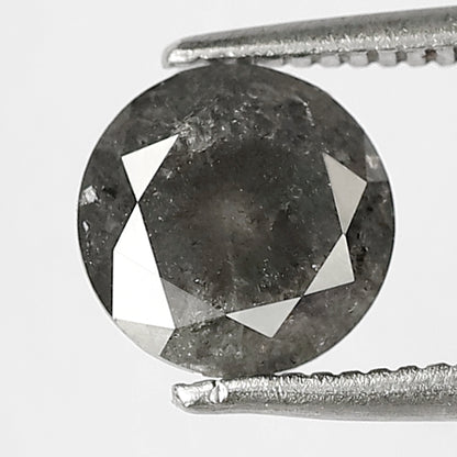 Earth Mined 1.51 CT Round Brilliant cut Salt and Pepper Diamond, Natural Gray Black Loose Diamond for Engagement Jewelry