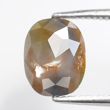 1.39 Ct 8 MM Oval Shape Salt and Pepper Diamond Rustic Grey Color Natural Loose Diamond