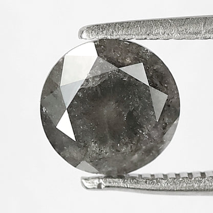 Earth Mined 1.51 CT Round Brilliant cut Salt and Pepper Diamond, Natural Gray Black Loose Diamond for Engagement Jewelry