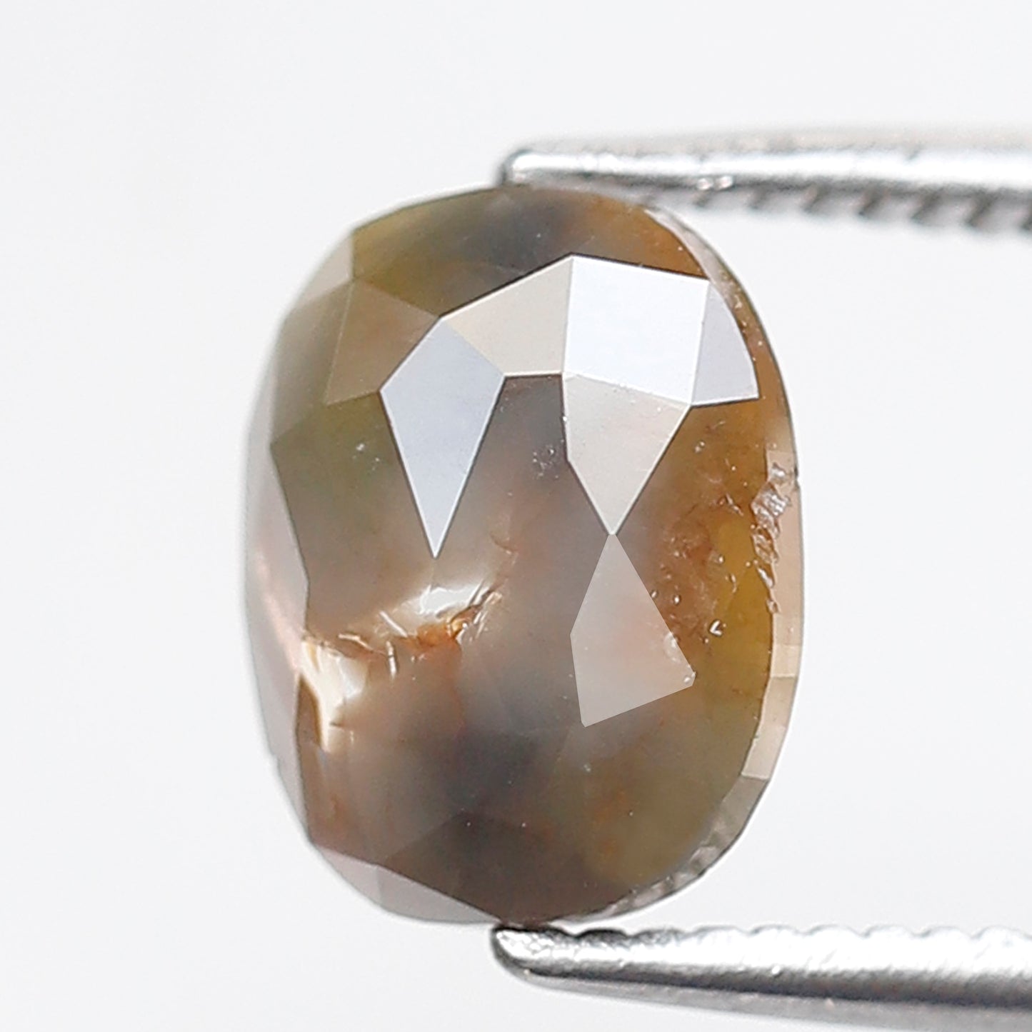 1.39 Ct 8 MM Oval Shape Salt and Pepper Diamond Rustic Grey Color Natural Loose Diamond