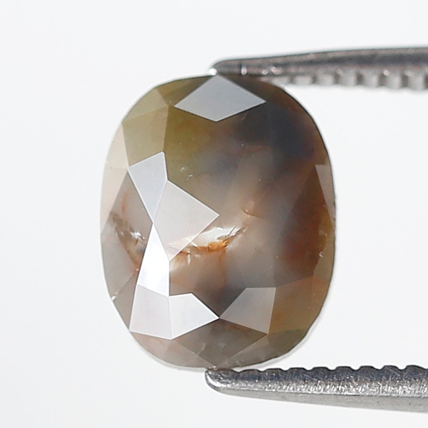 1.39 Ct 8 MM Oval Shape Salt and Pepper Diamond Rustic Grey Color Natural Loose Diamond