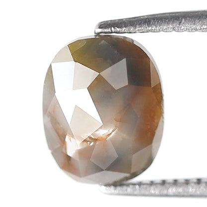 1.39 Ct 8 MM Oval Shape Salt and Pepper Diamond Rustic Grey Color Natural Loose Diamond