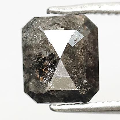 Loose 1.84 CT Cushion Cut Gray Black Diamond, Natural Salt and Pepper Conflict Free Diamond